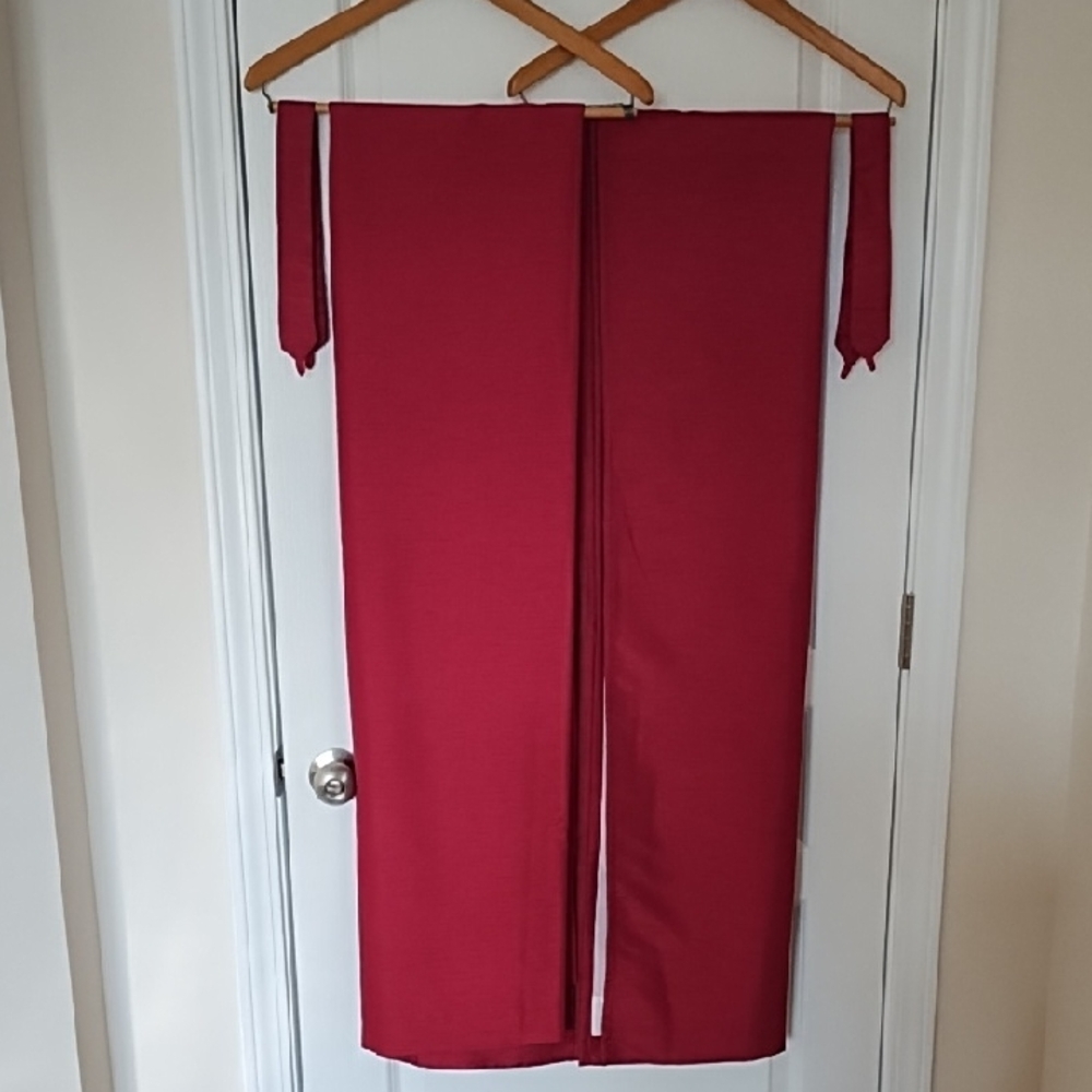Cost Plus World Market Raspberry Red Curtain Panels With Tiebacks 42 x 84 Inches